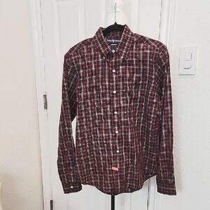 Polo Ralph Lauren Custom Fit Red Plaid Cotton Button Down Shirt Size SM